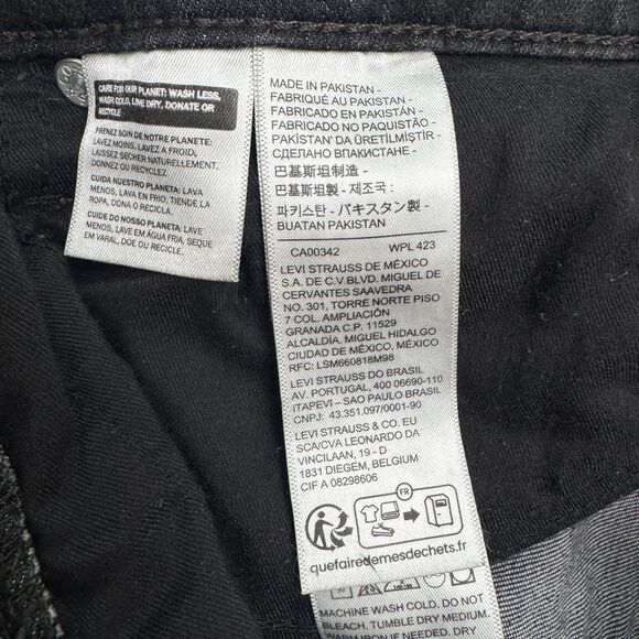 Levi's 311 Shaping Skinny Denim Jeans Womens 27x30 Black Mid Rise Casual Stretch - Picture 8 of 16